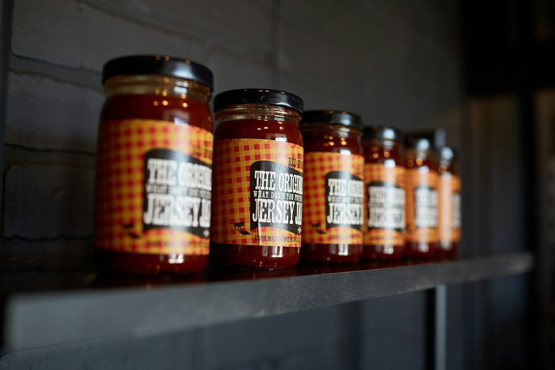 jars of jam on shelf