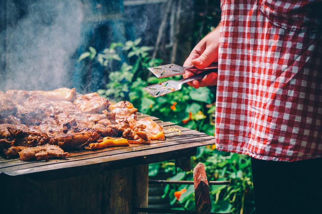 preparing meat for grill